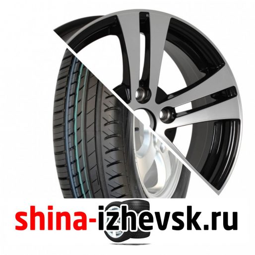 Колесо в сборе Viatti Strada (V-130) 185/60 R15 H 84 + NEO 540 6xR15 5×100 ET40 DIA57.1 Глянцевый черный с полированной лицевой частью в Ижевске
